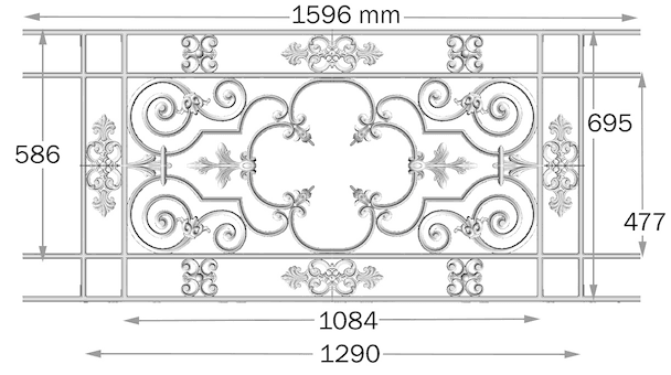 Balustrade, utsmykket rekkverk i støpejern - Thumbnail 2
