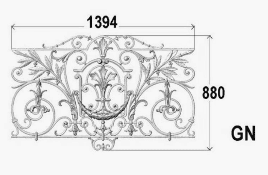 Balustrade, utsmykket rekkverk i støpejern