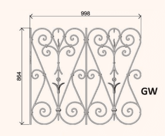 Balustrade, utsmykket rekkverk i støpejern