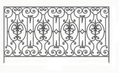Balustrade, utsmykket rekkverk i støpejern