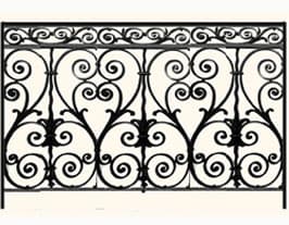 Balustrade, utsmykket rekkverk i støpejern