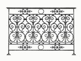 Balustrade, utsmykket rekkverk i støpejern
