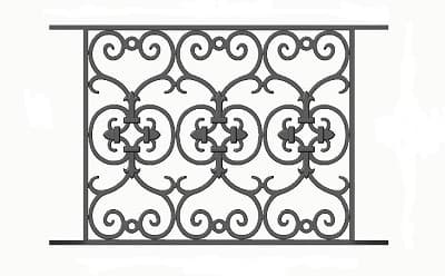 Balustrade, utsmykket rekkverk i støpejern