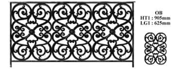 Balustrade, utsmykket rekkverk i støpejern