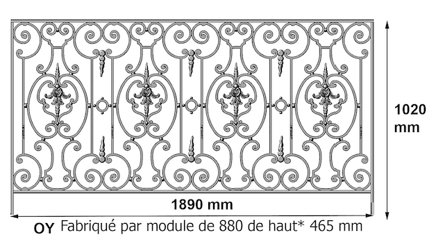 Balustrade, utsmykket rekkverk i støpejern