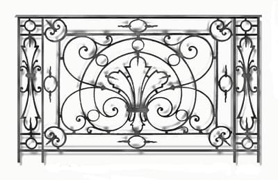 Balustrade, utsmykket rekkverk i støpejern