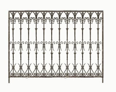 Balustrade, utsmykket rekkverk i støpejern