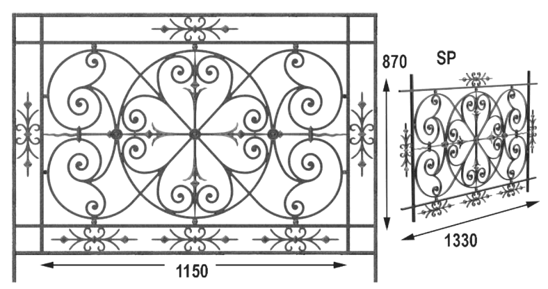 Balustrade, utsmykket rekkverk i støpejern