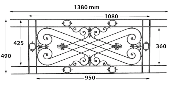 BALKONGRILL, REKKVERK, BALUSTRADE, LOISELET - ZI